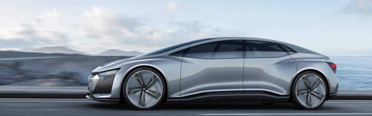  The concept car Audi Aicon in motion.